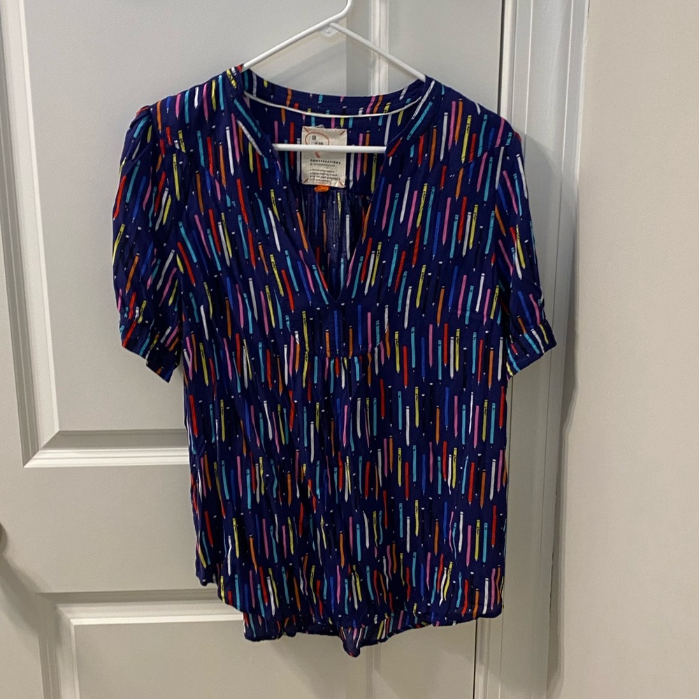 HTF Pencil Print Blouse